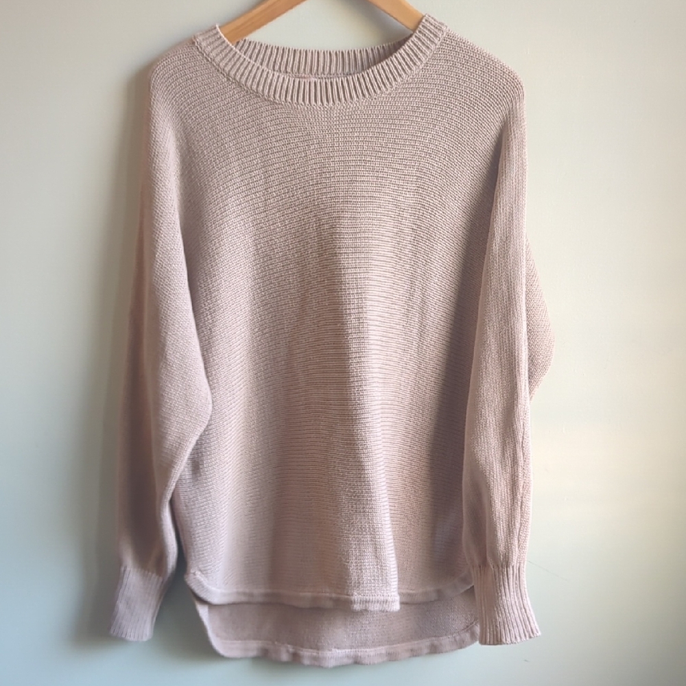 Philosophy Republic. Ribbed Knit Sweater in Soft Beige. Size XL.